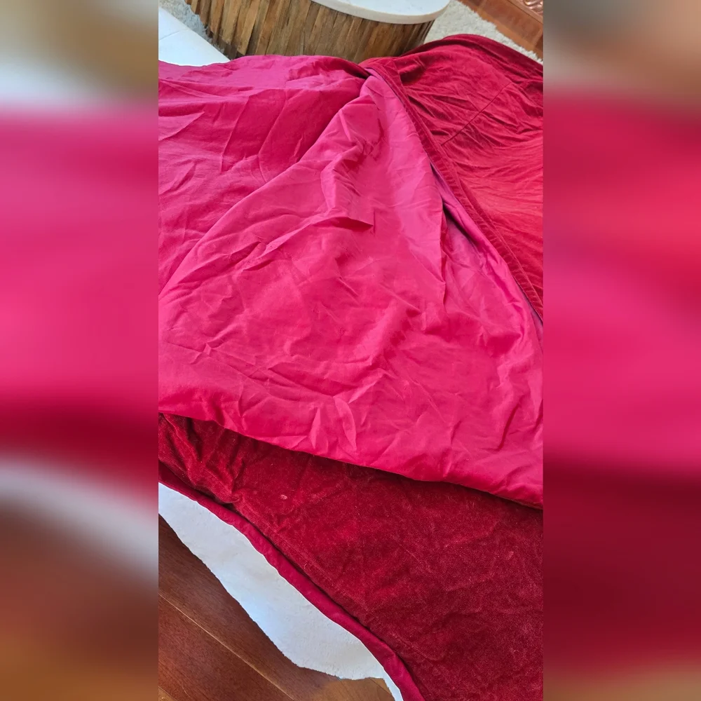 Charter Club King Red Velvet Duvet + 2 Standard King Shams